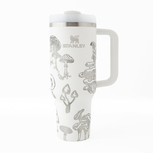 30oz Stanley Tumbler – Laser Engraved with Mushroom Wrap | Nature Lover Gift