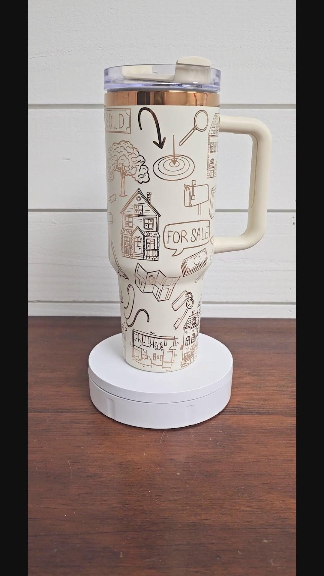 Real estate themed tumbler video